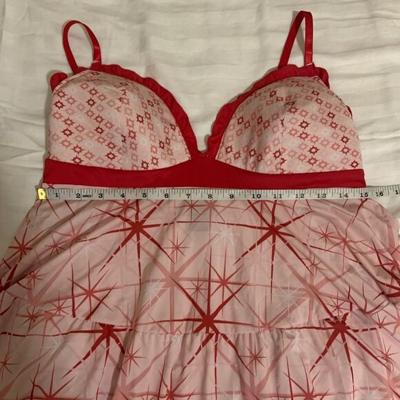 RAMPAGE ADJUSTABLE strap pink & red nightgown lingerie size X-Large - Picture 4 of 7